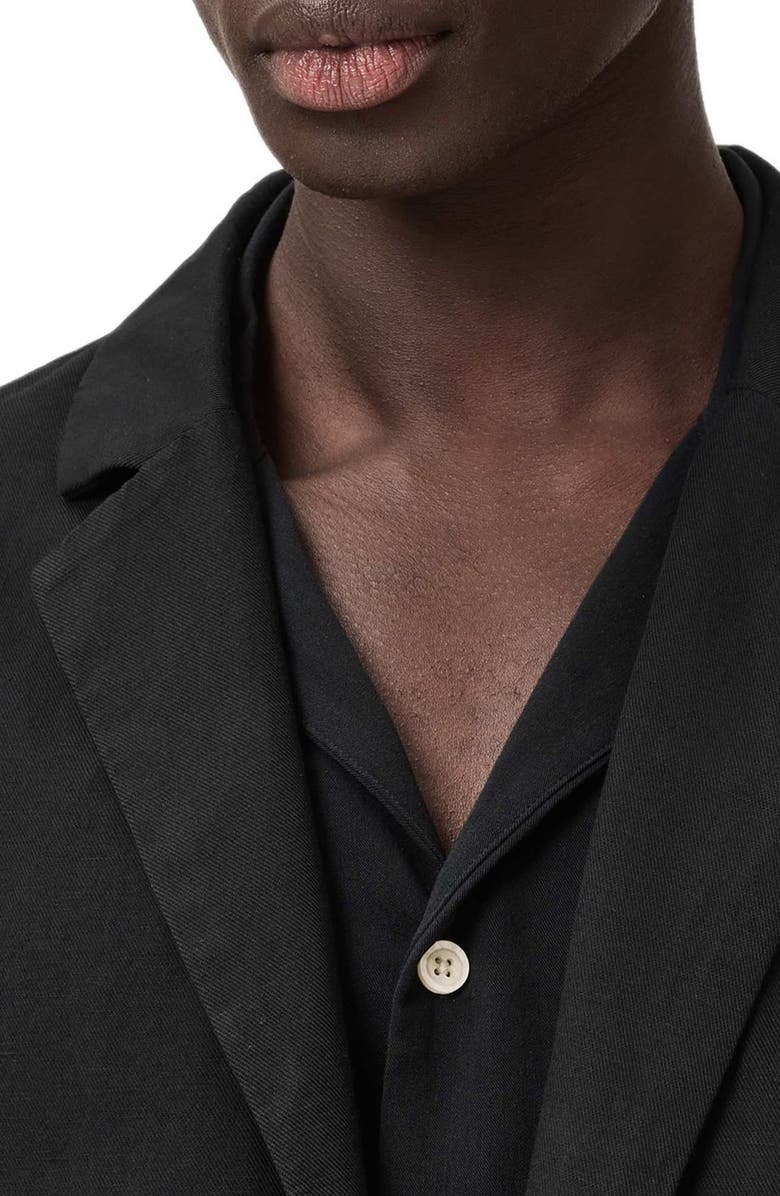 AllSaints Hanbury Cotton Blazer, Alternate, color, Black