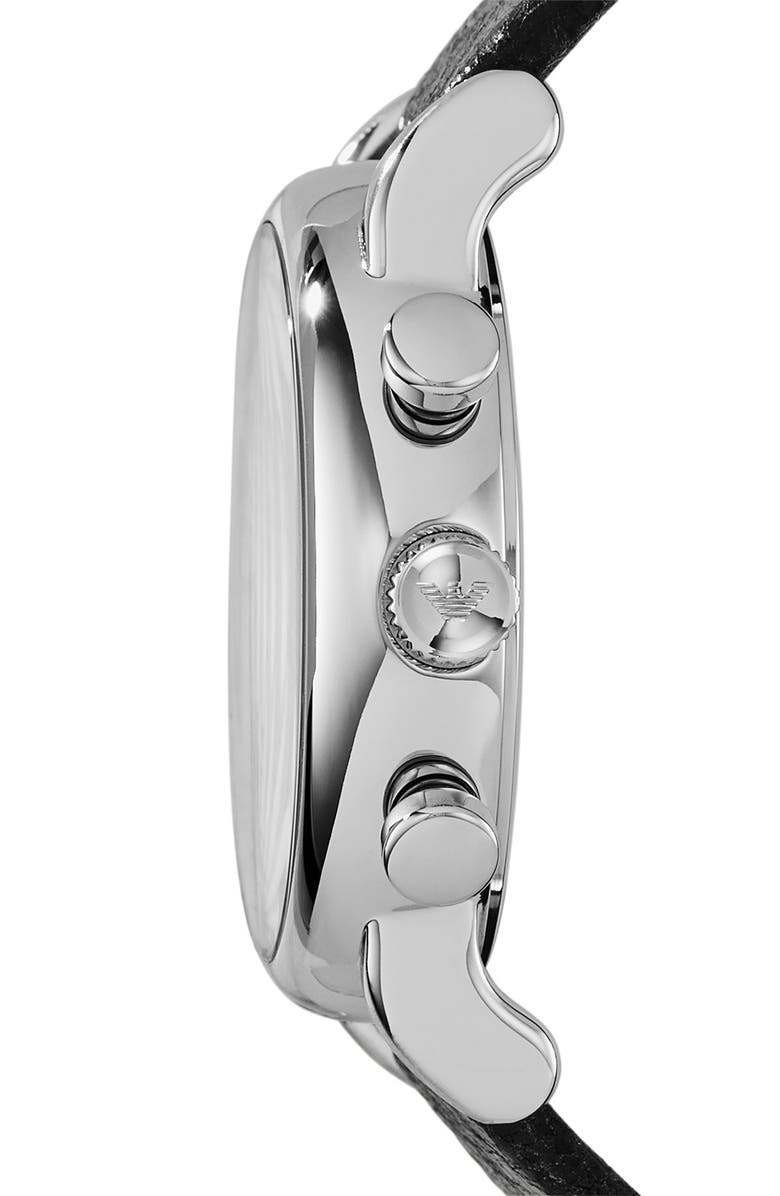 Emporio Armani Chronograph Leather Strap Watch, 41mm, Alternate, color,