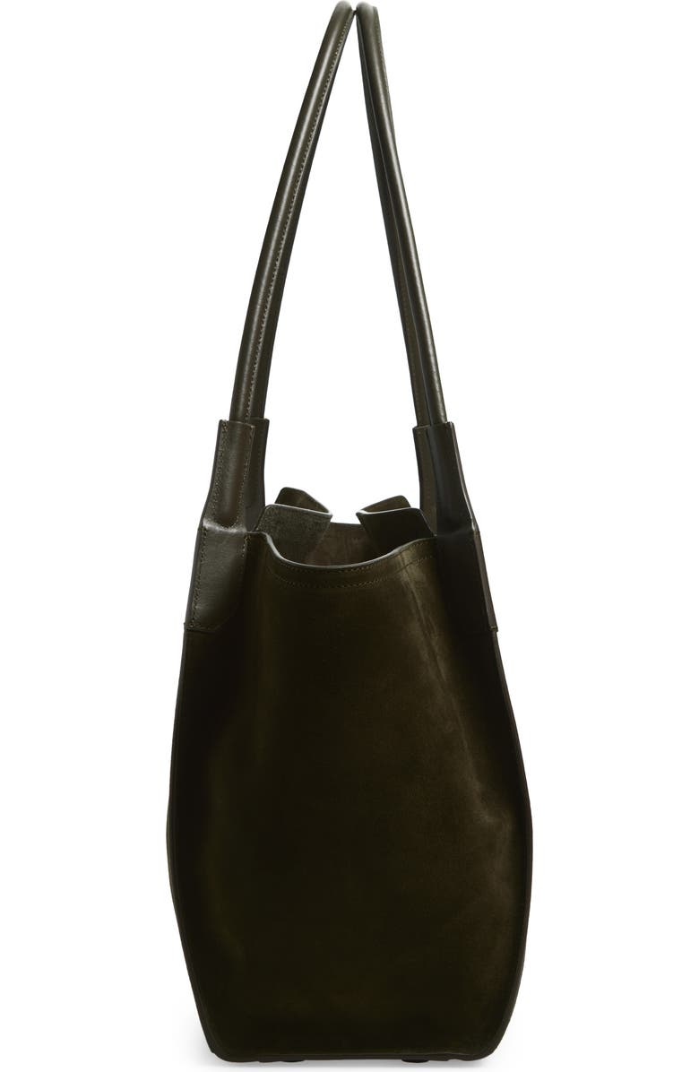 Victoria Beckham Small Victoria Suede Tote, Alternate, color, Dark Olive