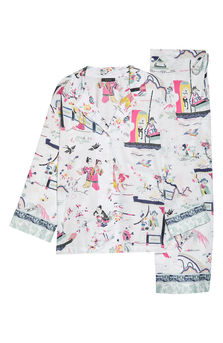 Natori Kana Print Cotton Sateen Pajamas, Alternate, color, 