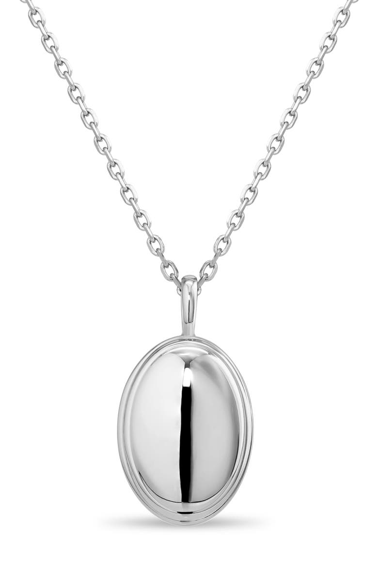 Contour Lined Dome Pendant Necklace, Main, color, SILVER