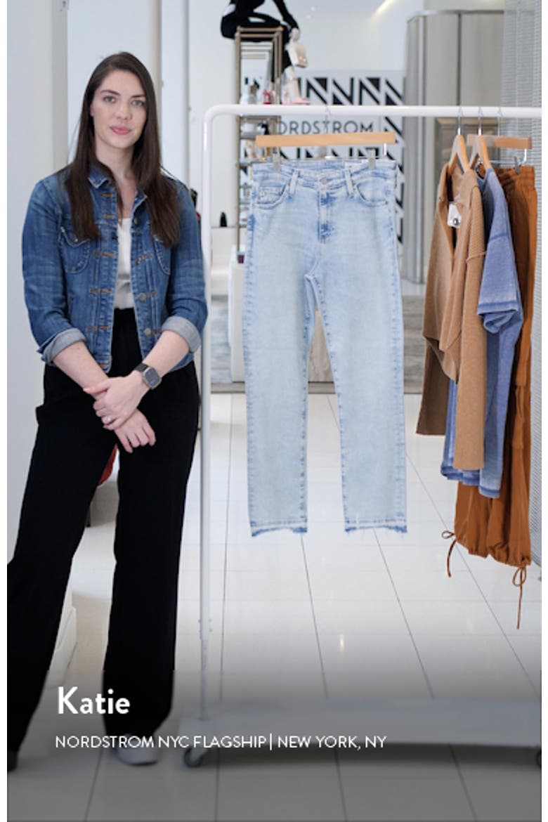Mari Distressed Raw Hem Crop Straight Leg Jeans video