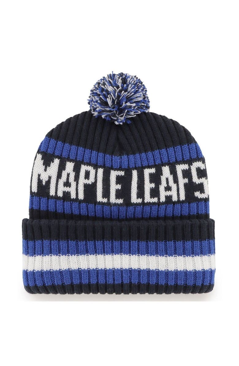 '47 Men's '47 Navy Toronto Maple Leafs Bering Cuffed Knit Hat with Pom, Alternate, color, Navy