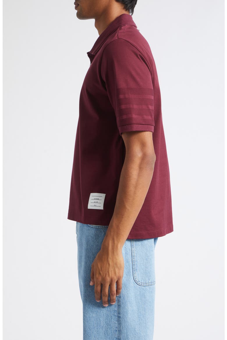 4-Bar Cotton Jersey Polo, Alternate, color, BURGUNDY