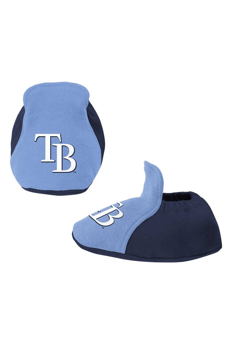Newborn & Infant Navy/Light Blue Tampa Bay Rays Three-Piece Love of Baseball Bib Bodysuit & Booties Set, Alternate, color, Navy