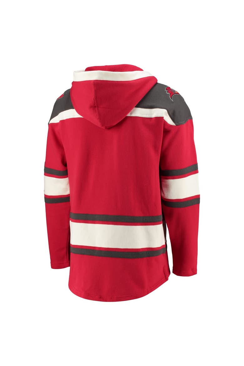Men's '47 Red Tampa Bay Buccaneers Lacer V-Neck Pullover Hoodie, Alternate, color, Red