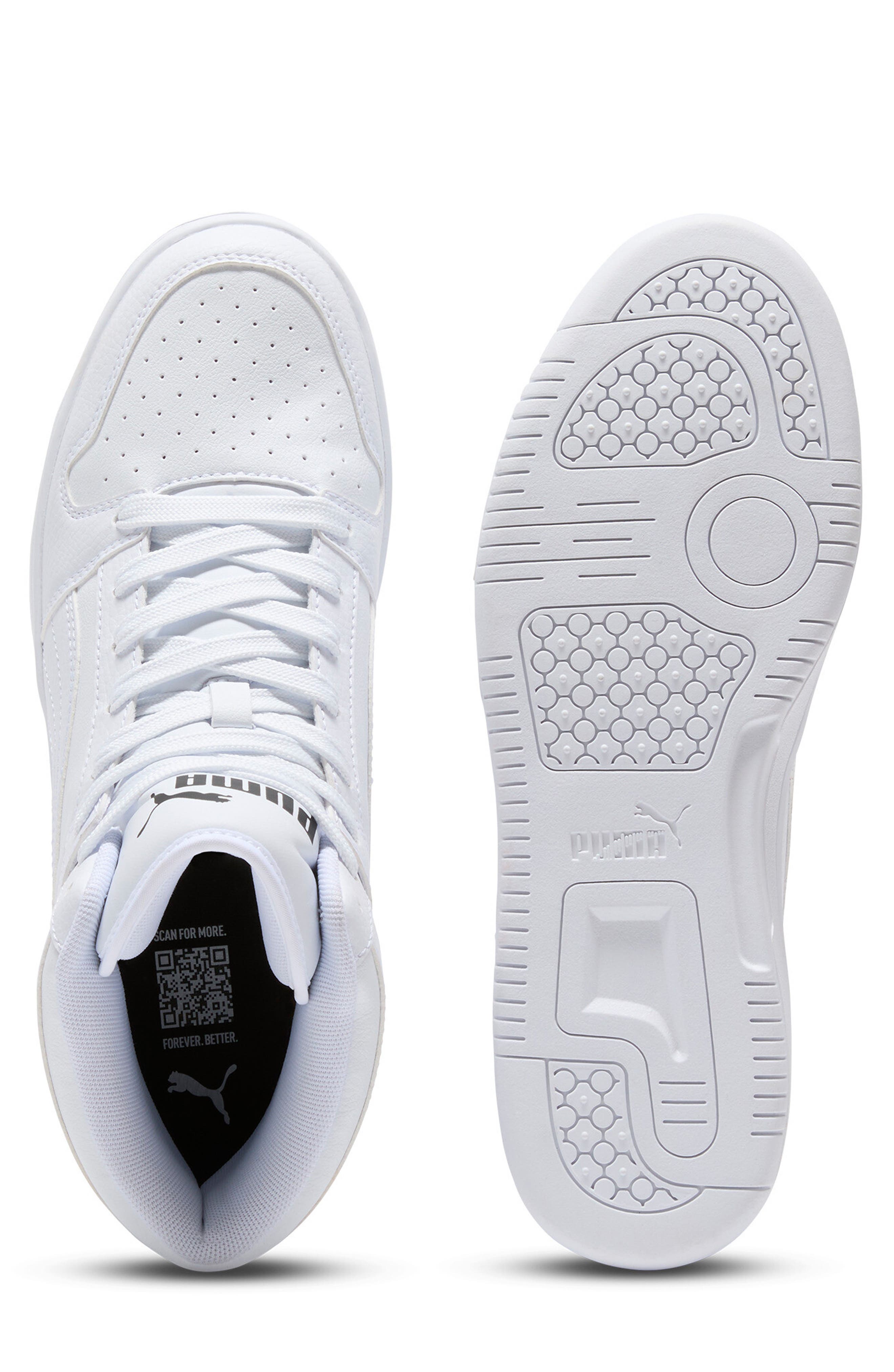 PUMA Rebound Layup High Top Sneaker, Alternate, color, Puma White-Puma White- Black