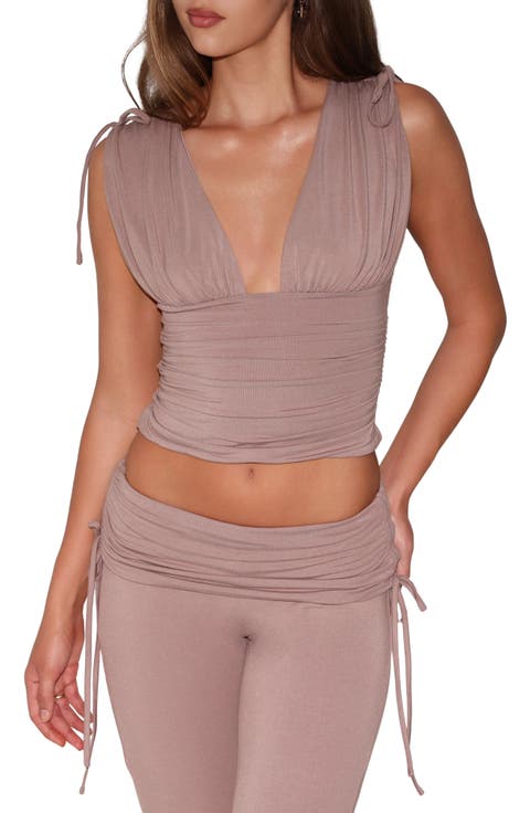 Halona Ruched Plunge Top