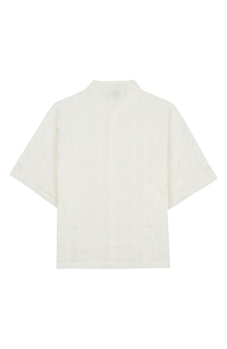 Brain Dead Twisted Piping Embroidered Cotton Button-Up Shirt, Alternate, color, Natural