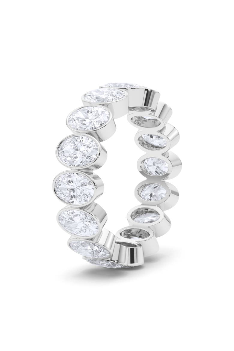 Oval Cut Lab Created Diamond Eternity Ring, Alternate, color, 18K WHITE GOLD