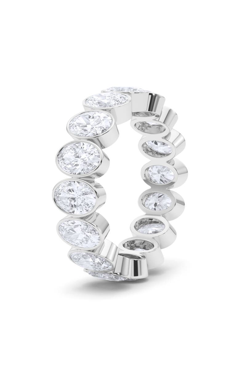HauteCarat Oval Cut Lab Created Diamond Eternity Ring, Alternate, color, White Gold