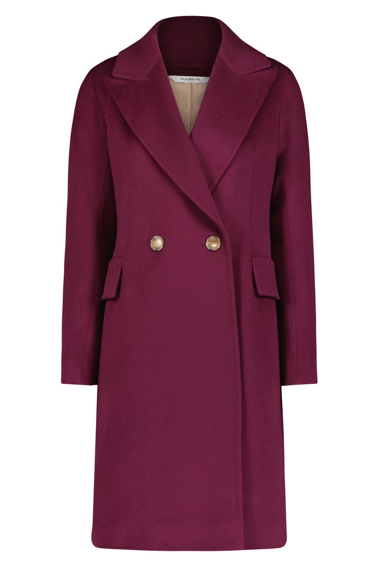 Dax Double Breasted Wool Coat, Alternate, color, ORCHID