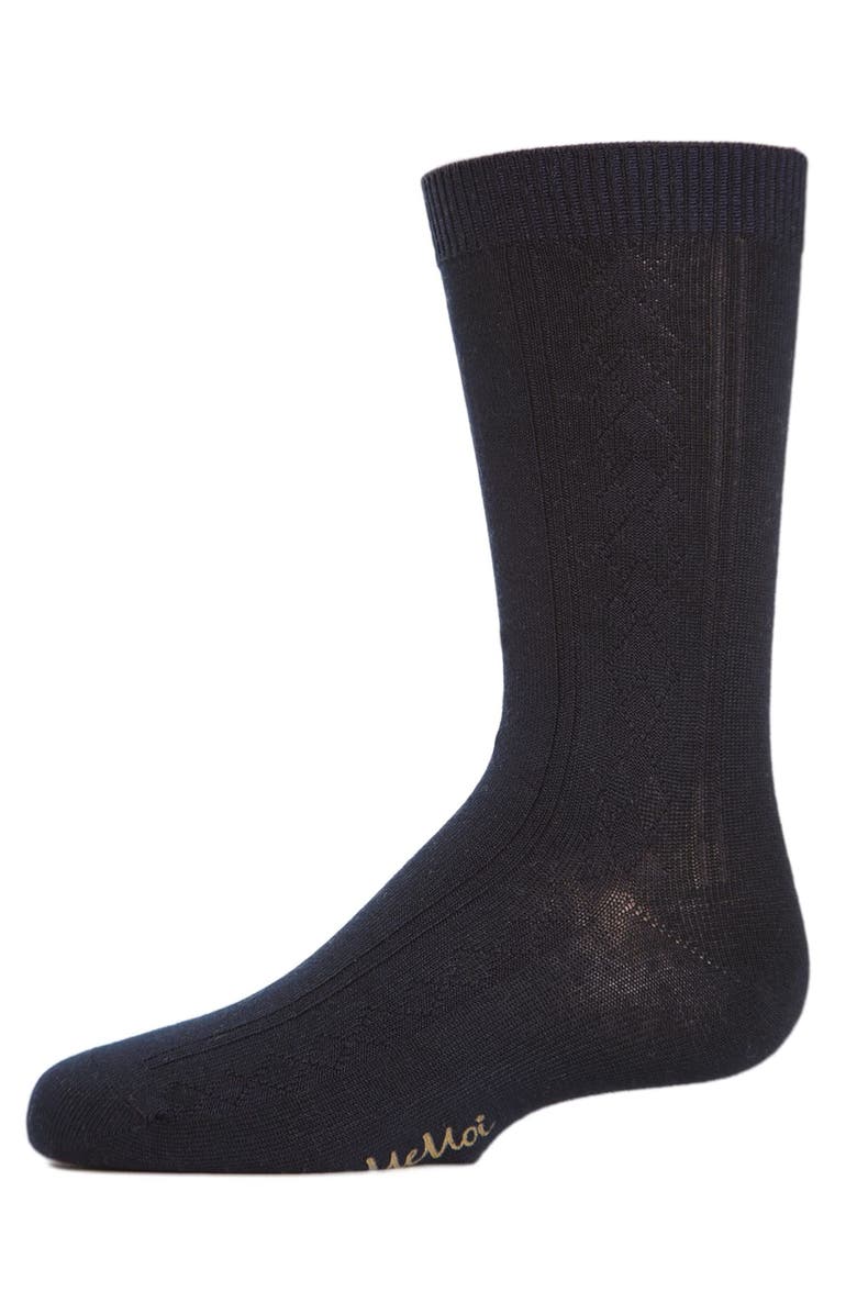 MeMoi Argyle All Over Crew Socks, Main, color, Black