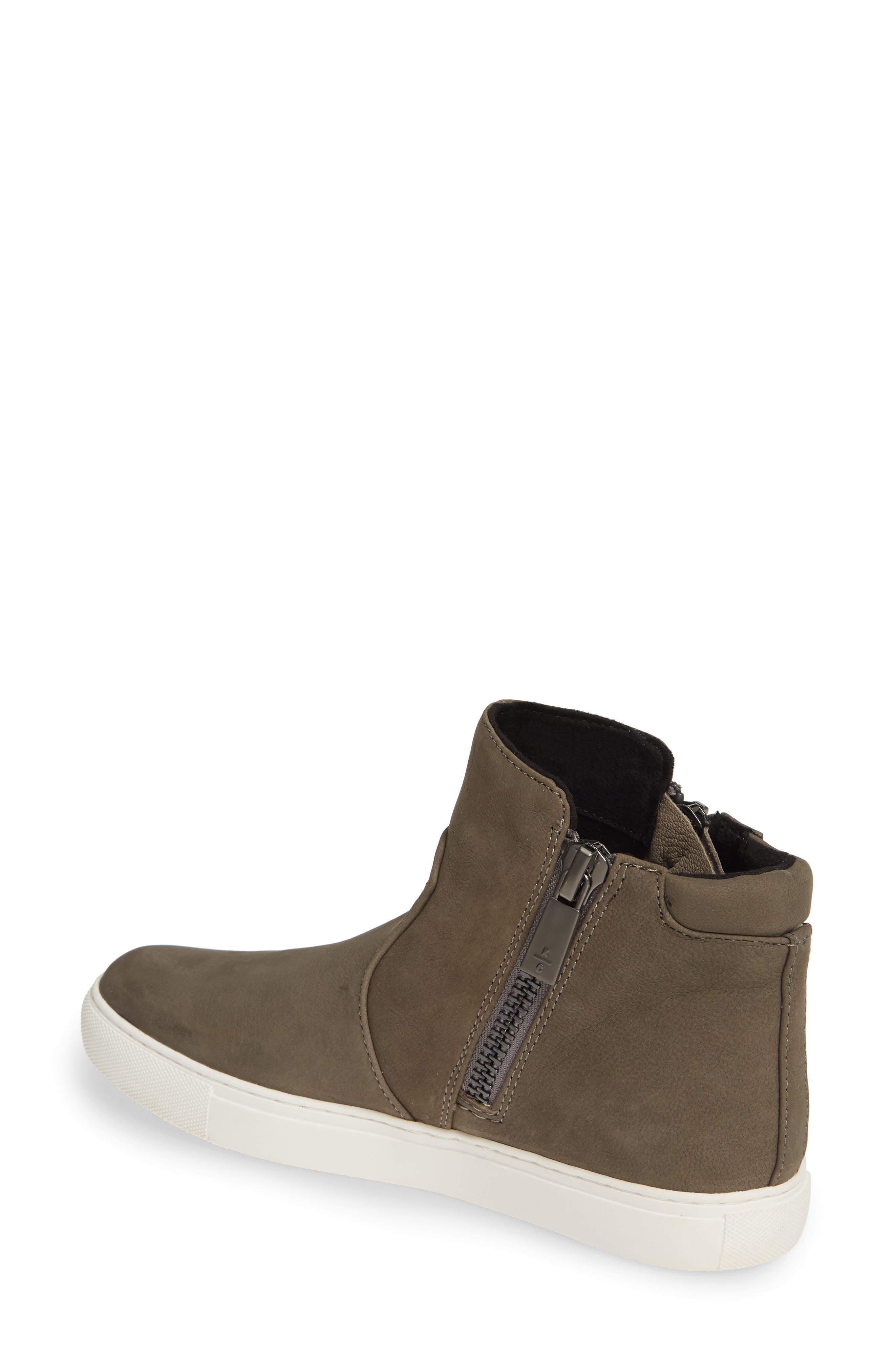 'Kiera' Zip High Top Sneaker, Alternate, color, CEMENT NUBUCK LEATHER