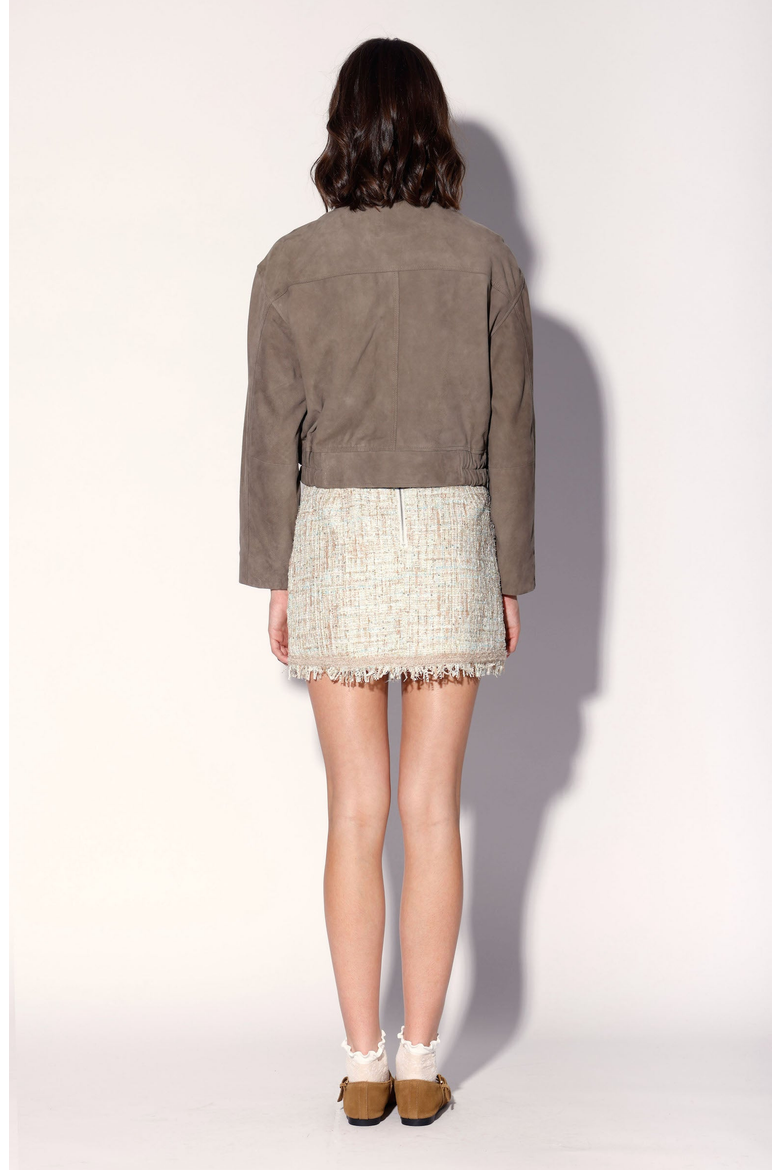 Rihanna Leather Jacket, Alternate, color, Slate Suede
