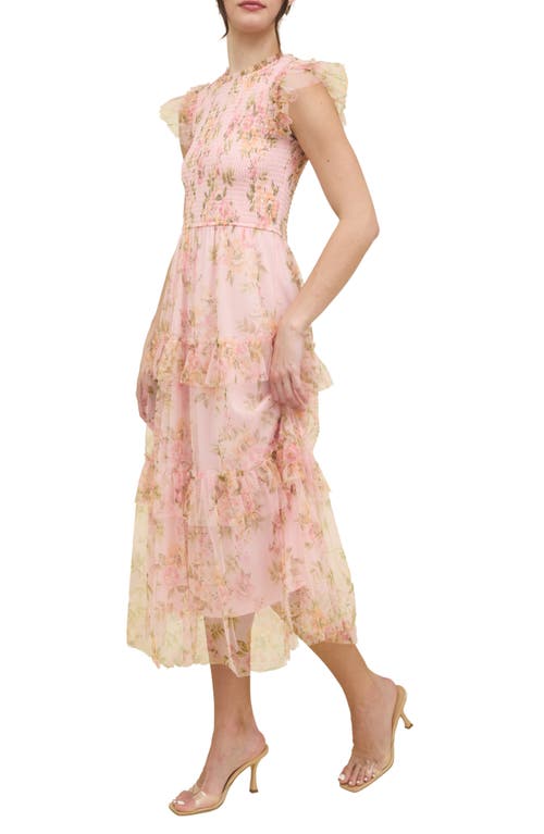 BLU PEPPER BLU PEPPER FLORAL SMOCKED MAXI DRESS