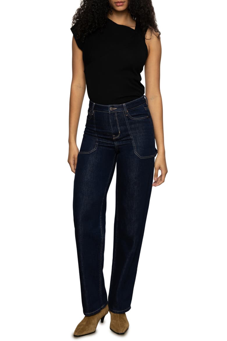 Asymmetric Twist Top, Alternate, color, BLACK