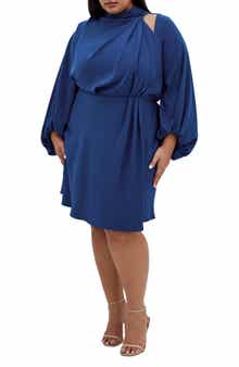 City Chic Jaylee Shoulder Cutout Long Sleeve Dress