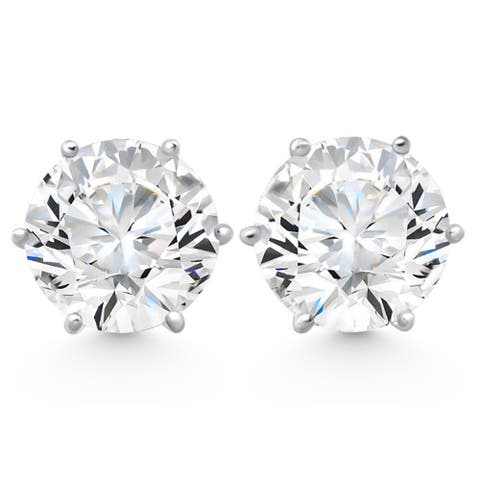 2Ct tw Sylvie Round Thin & Delicate Diamond Studs 14k Gold Lab Grown