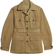 Fortela Clint Herringbone Cotton Sahariana Jacket