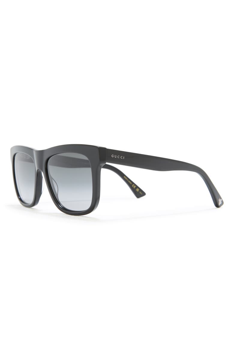 Gucci 54mm Square Sunglasses, Alternate, color, Black Black Grey