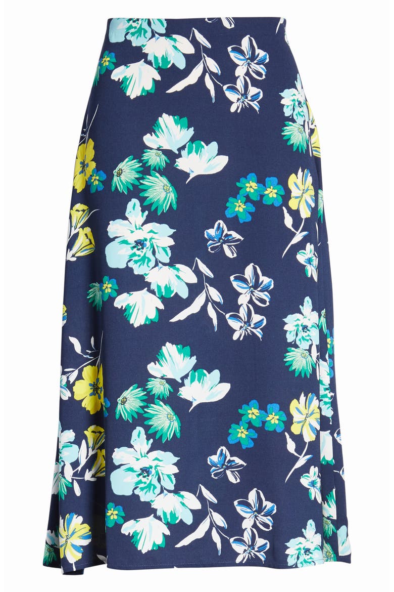 Midi Skirt, Alternate, color, NAVY FLORAL