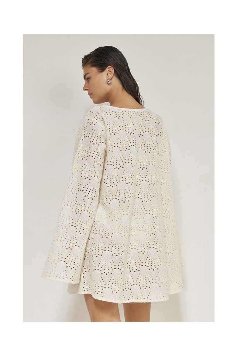 Giselle Guipure Lace Mini Dress Cover-Up, Alternate, color, Cream