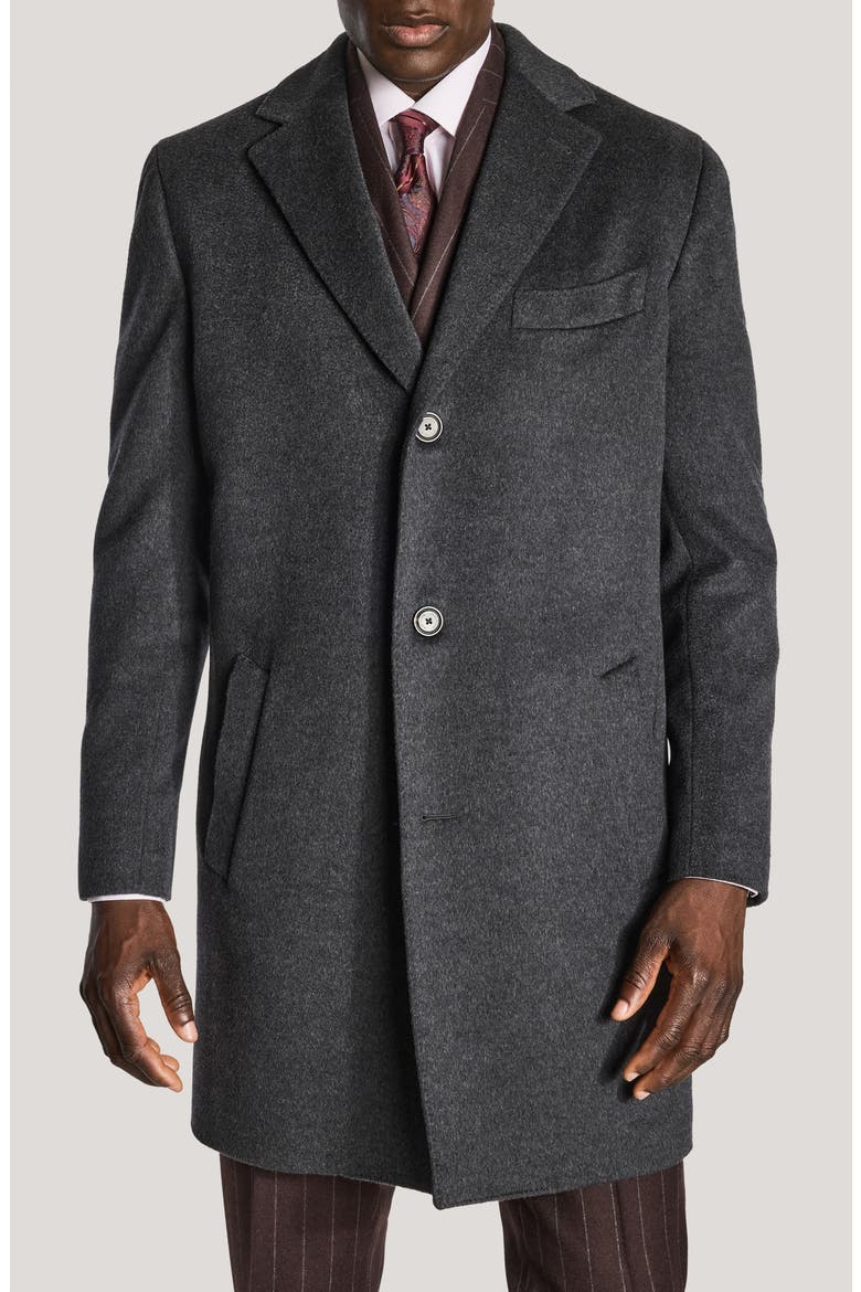 Wesley Wool & Cashmere Overcoat, Alternate, color, CHARCOAL