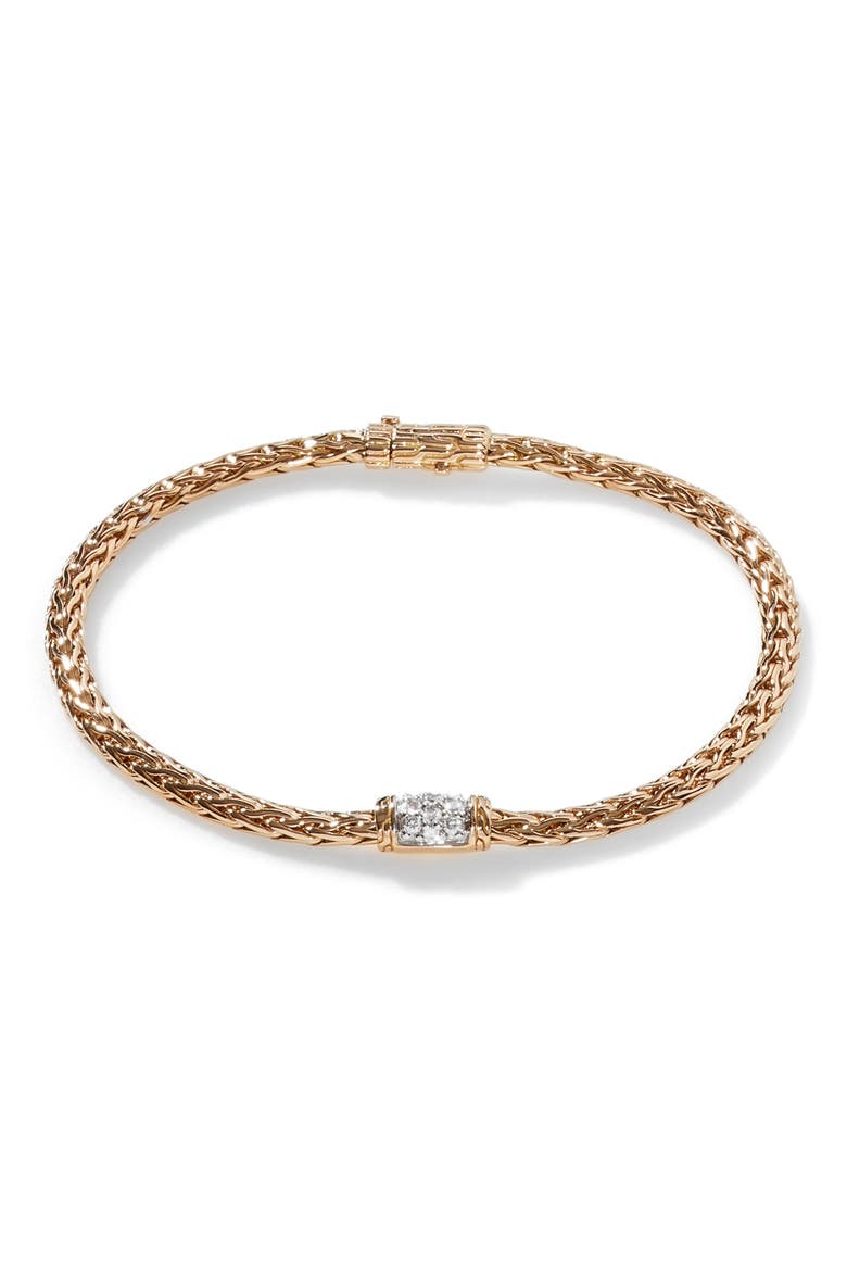 Classic Chain Bracelet with Diamonds, Main, color, GOLD