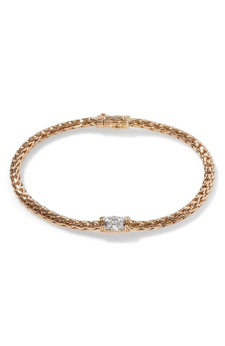 John Hardy Classic Chain Bracelet with Diamonds, Main, color, 