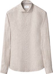 Eton Regular Fit Bengal Stripe Linen Dress Shirt