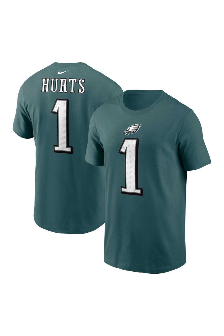 Men's Nike Jalen Hurts Midnight Green Philadelphia Eagles  Player Name & Number T-Shirt, Main, color, Green