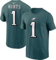 Nike Men's Nike Jalen Hurts Midnight Green Philadelphia Eagles  Player Name & Number T-Shirt