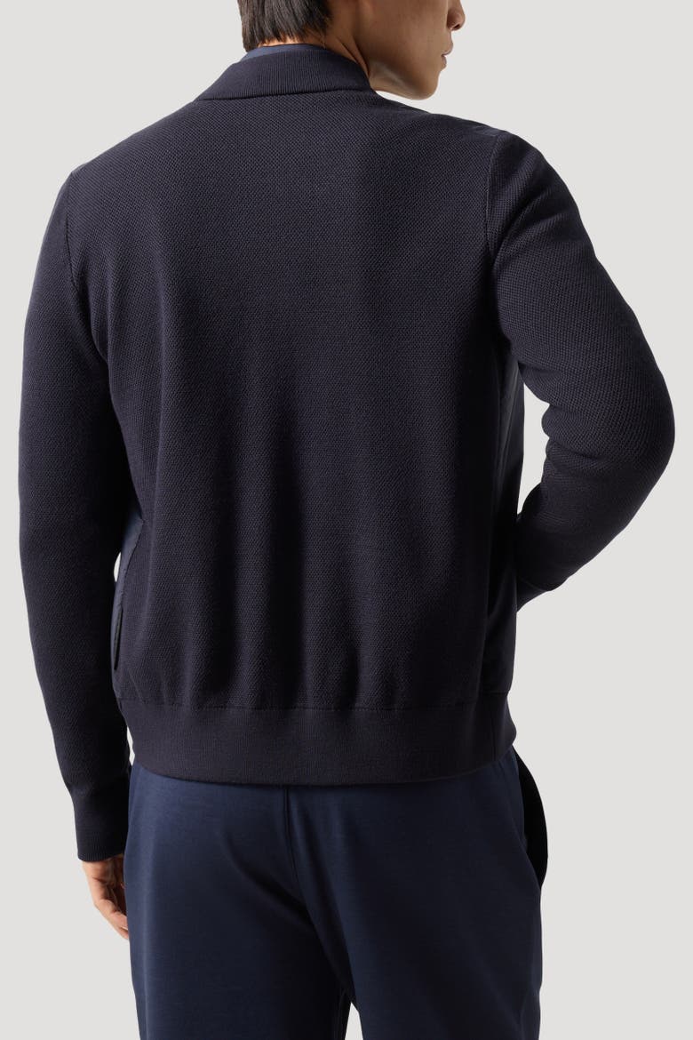 Zisco Piped Hybrid Knit Jacket, Alternate, color, Navy blue