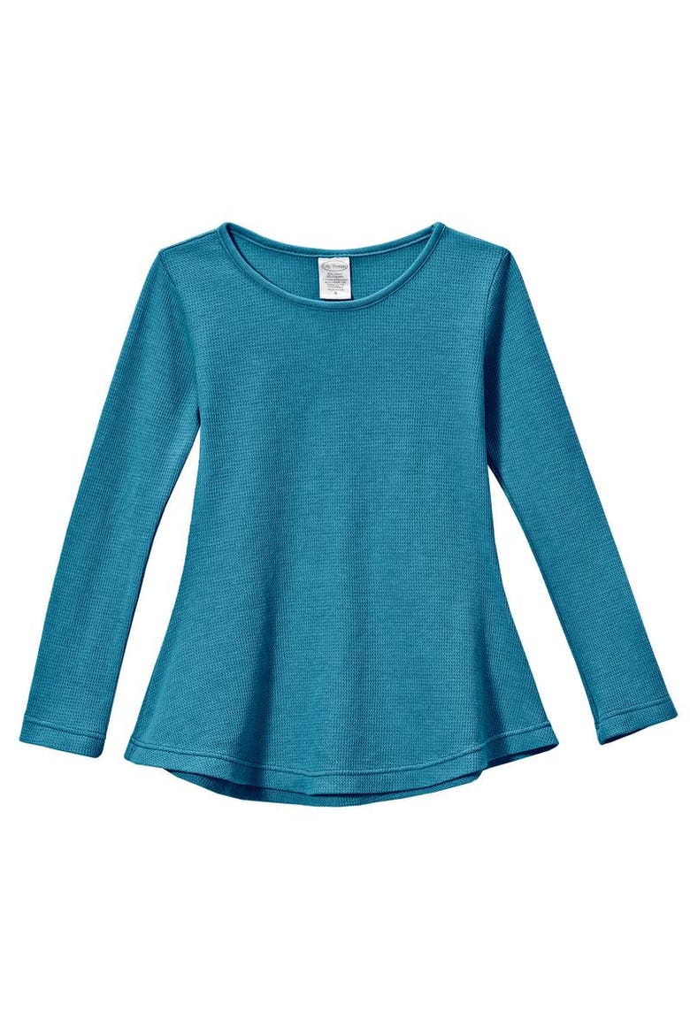 Girls Soft & Cozy Thermal Long Sleeve Tunic, Main, color, Teal
