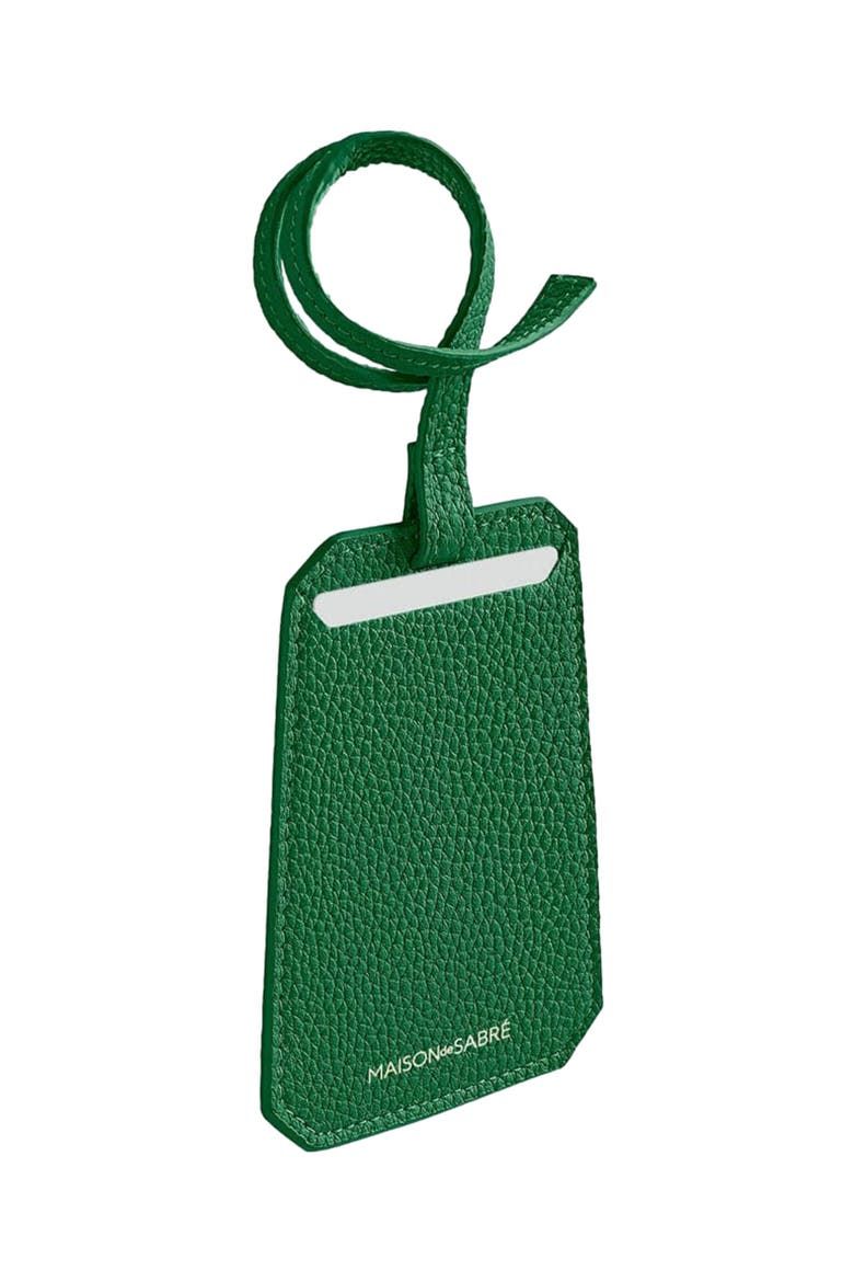 Leather Luggage Tag, Alternate, color, Emerald Green
