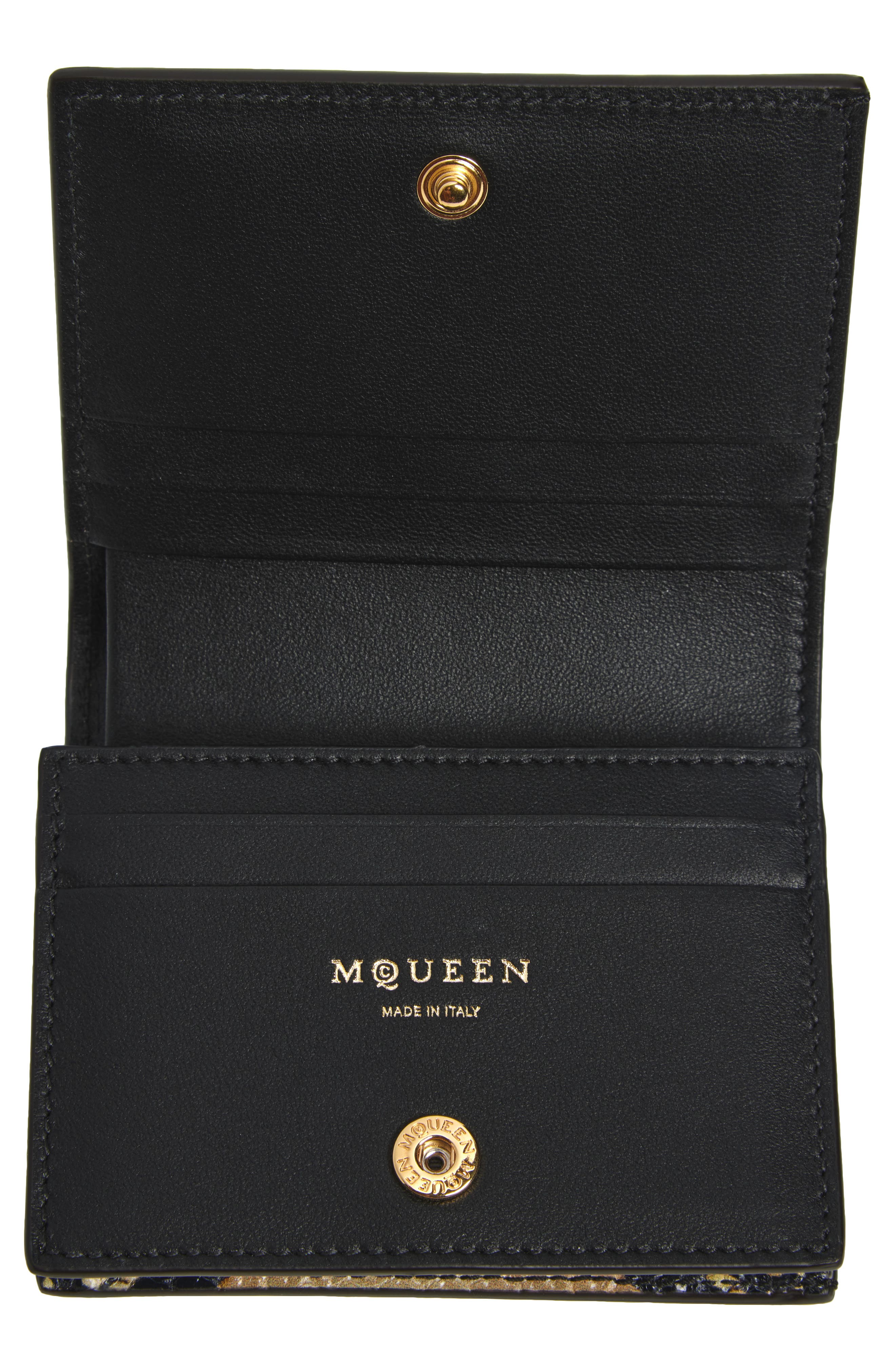 McQueen Snake Embossed Leather Card Case (Women) | Nordstrom
