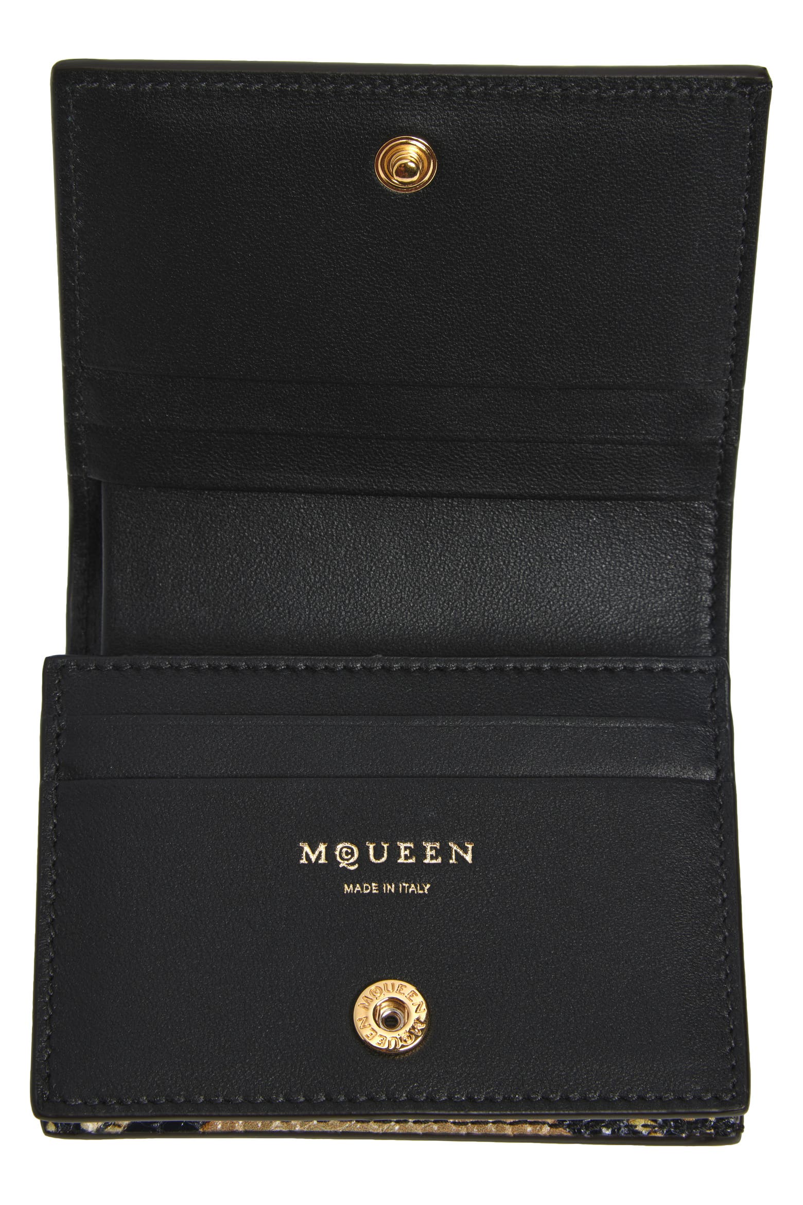 McQueen Snake Embossed Leather Card Case (Women) | Nordstrom