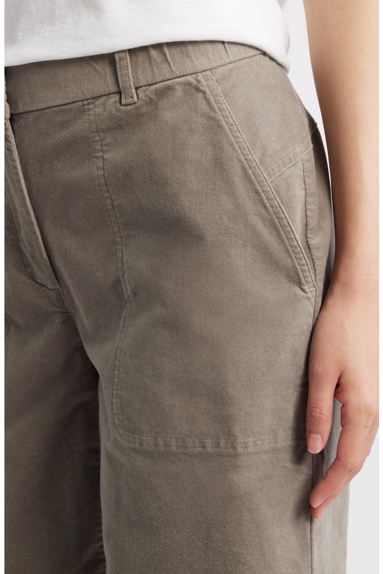 Barrel Leg Stretch Organic Cotton Ankle Pants, Alternate, color, REED