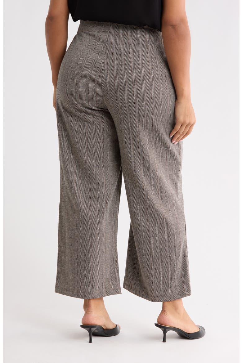 Double Knit Wide Leg Pants, Alternate, color, BLACK/ CAMEL/ RUST