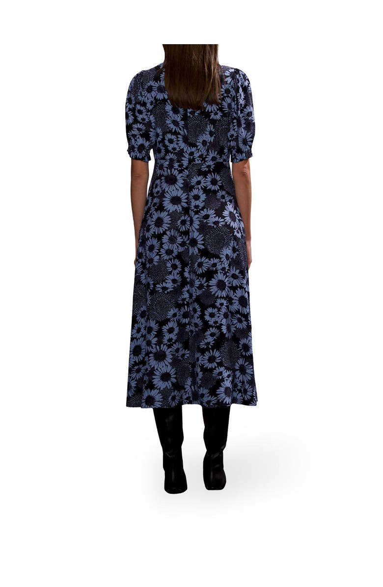 Ro&Zo Daisy Print Ruched Front Dress, Alternate, color, Blue