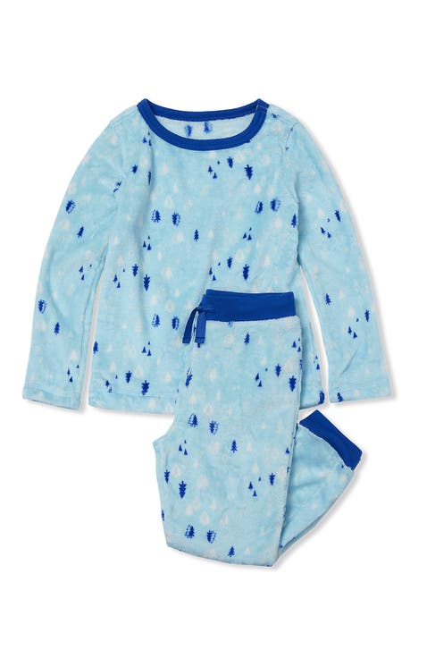 Kids Long Sleeve Plush Fleece Pajama Set