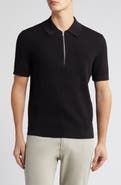 NN07 Hansie Zip Ribbed Organic Cotton Sweater Polo