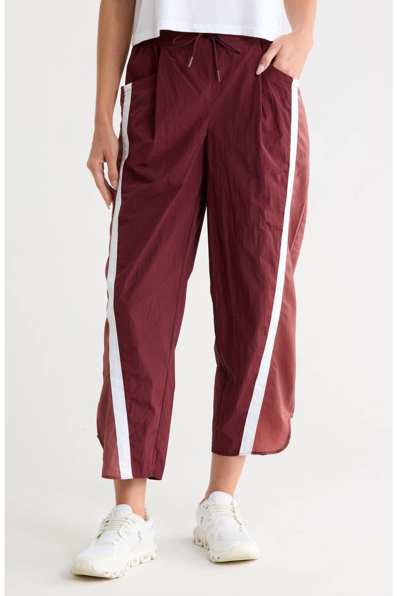 Whitney Woven Pants, Main, color, WINE/ WHITE/ WILD GINGER