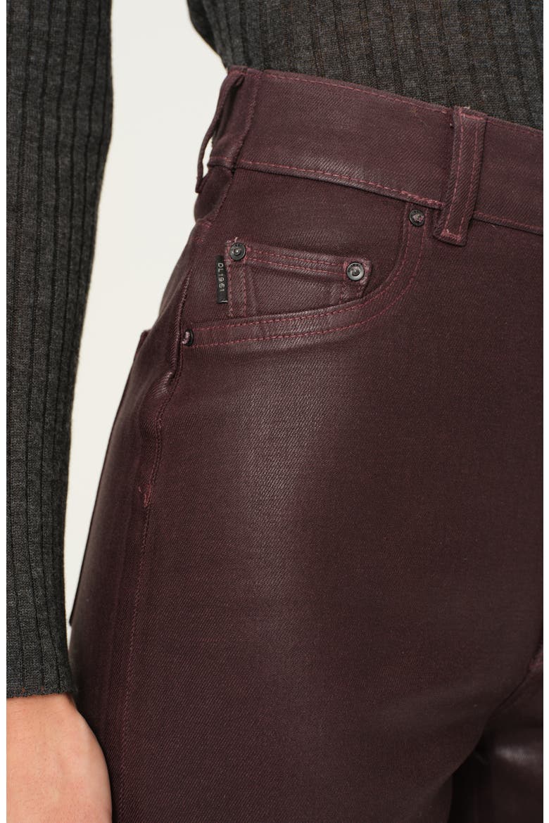 Hepburn Wide Leg High Rise Coated Jeans, Alternate, color, MULBERRY