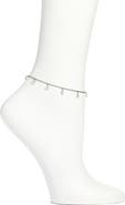 VIDAKUSH Dainty Crystal Drop Anklet