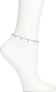 VIDAKUSH Dainty Crystal Drop Anklet
