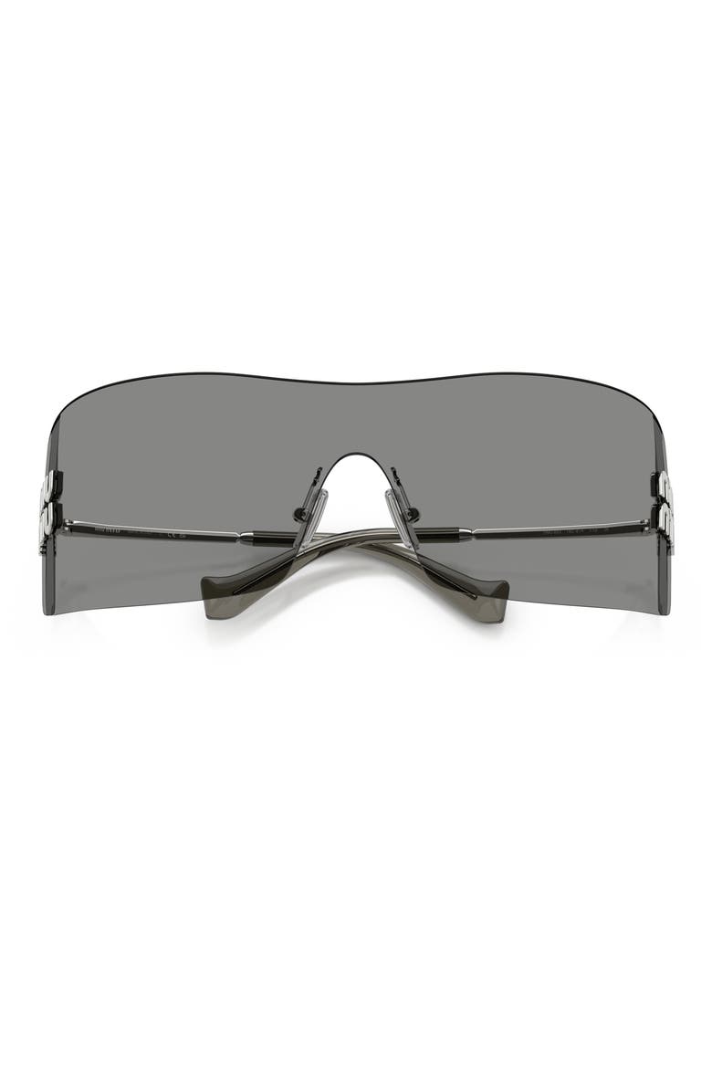 144mm Shield Sunglasses, Alternate, color, SILVER / DARK GREY