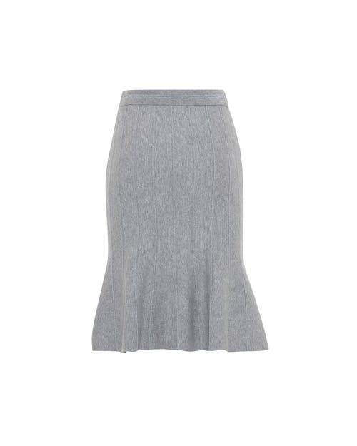 Theo The Label Women's Ersa Shimmer Rib Stripe Tulip Skirt - Green / Gold In Green/gold