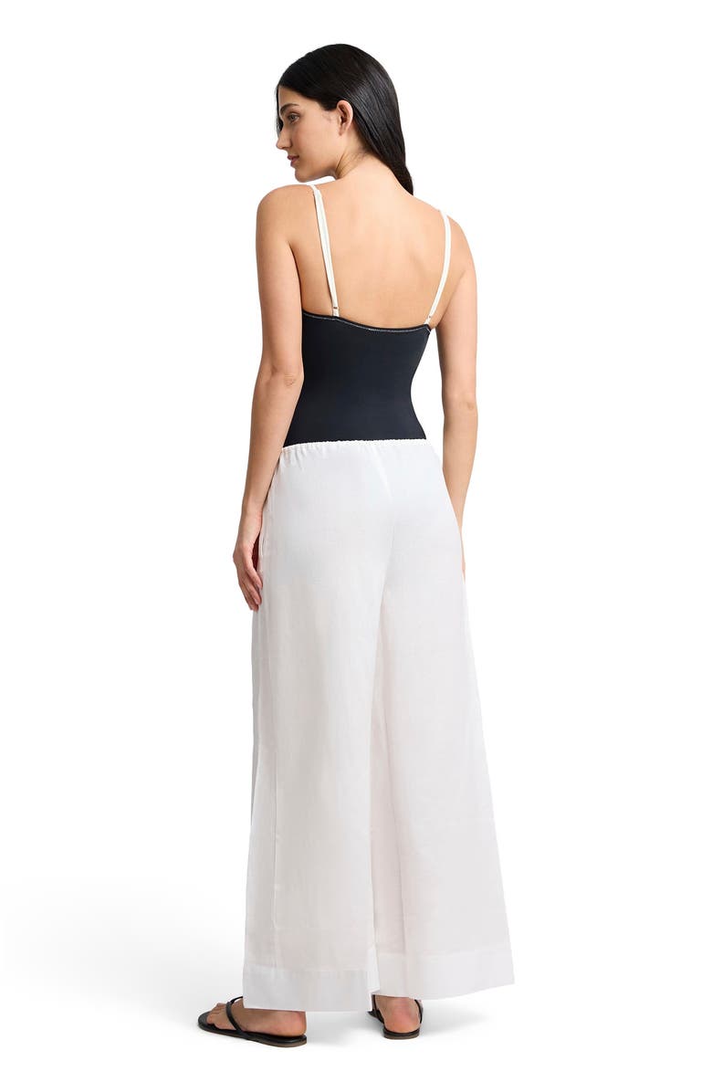 Onia Air Linen Drawstring Wide Leg Pant, Alternate, color, White